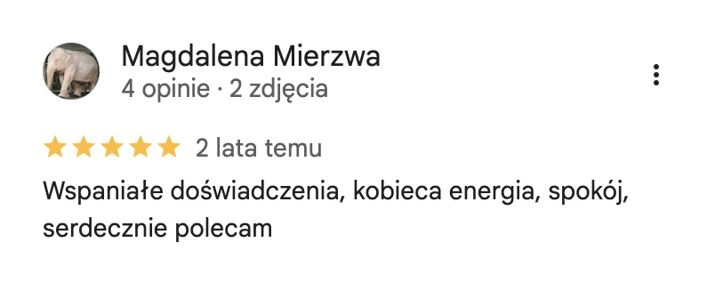 Opinia uczestniczki warsztatów z wizytówki Google