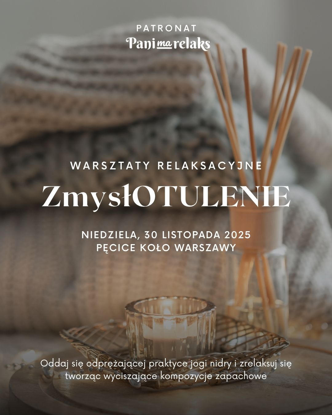 Plakat warsztatów ZmysłOTULENIE, 30 listopada 2025